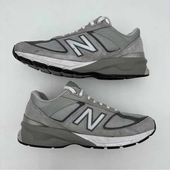 New Balance Grey Mesh Suede 990v5 Sneakers
